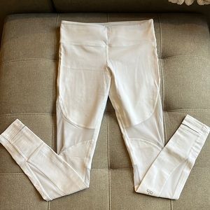 Alo Yoga white mesh panel stirrup leggings